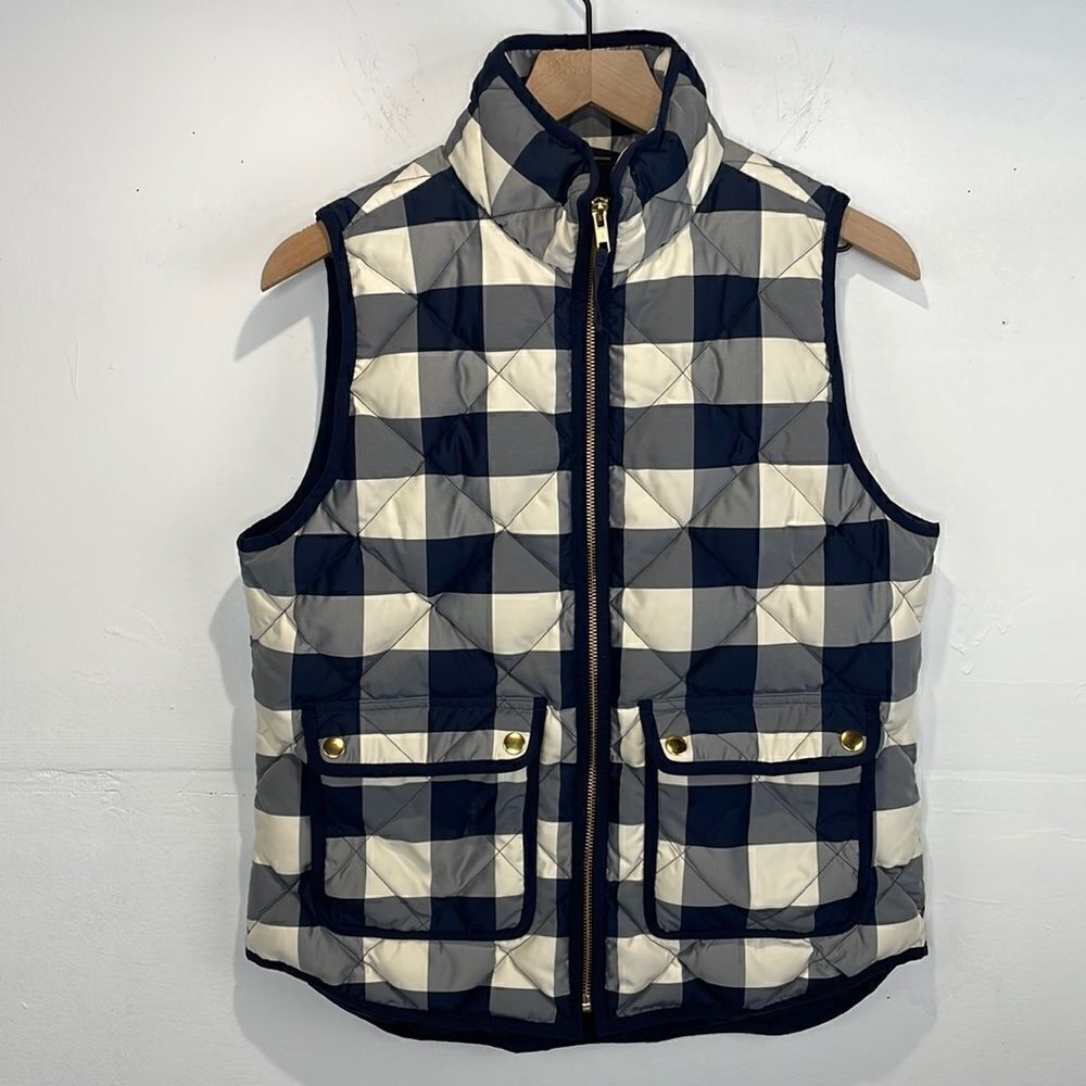 J. Crew Excursion Quilted Vest in Buffalo Plaid Check Size small